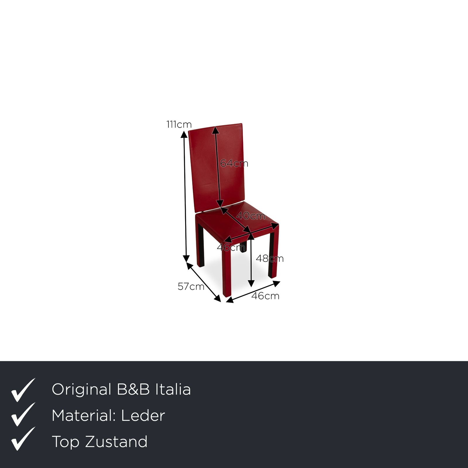 Set Of 6 B&B Italia Arcadia Leather Chairs Red Dining Room Arcalla photo furniture
