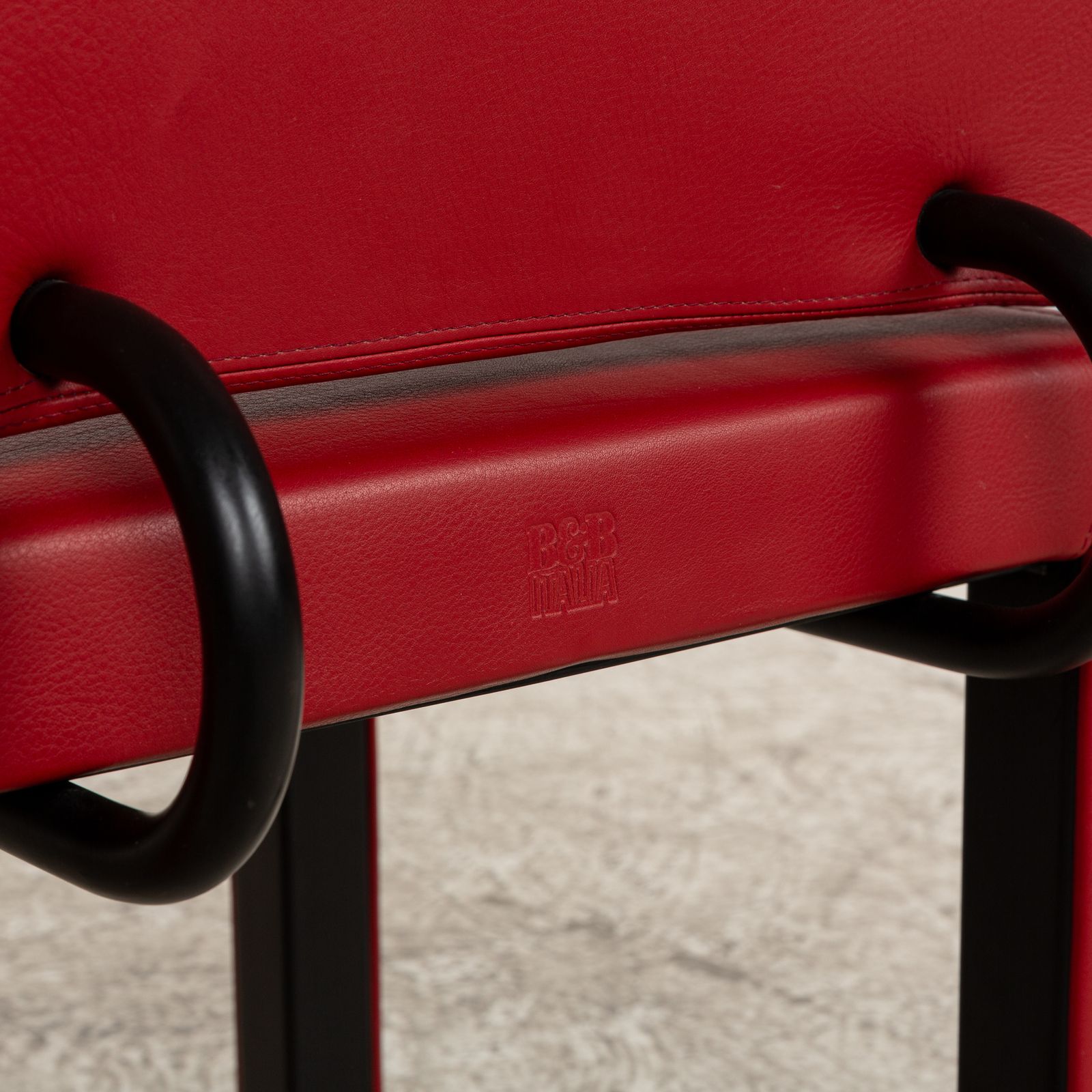 Set Van 6 B&B Italia Arcadia Leren Stoelen – Rood – Eetkamer Arcalla photo buy