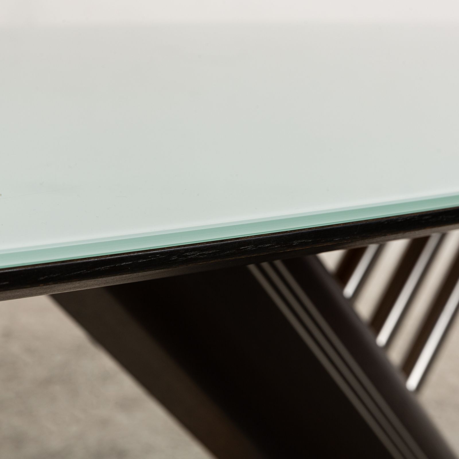 Table à manger Musterring en verre, argentée, 195 x 95 x 75 cm photo for sale