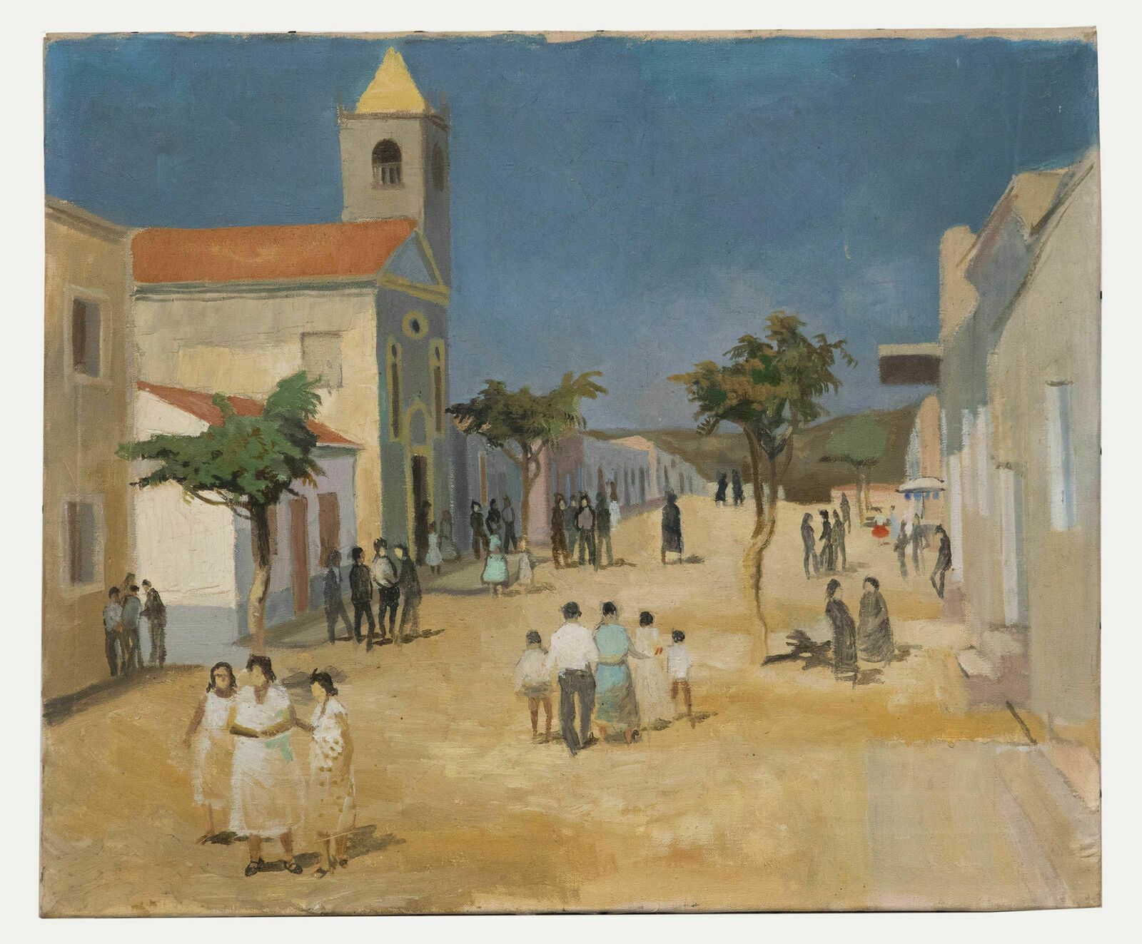 Mid 20th Century Oil   South American Townscape photo furniture