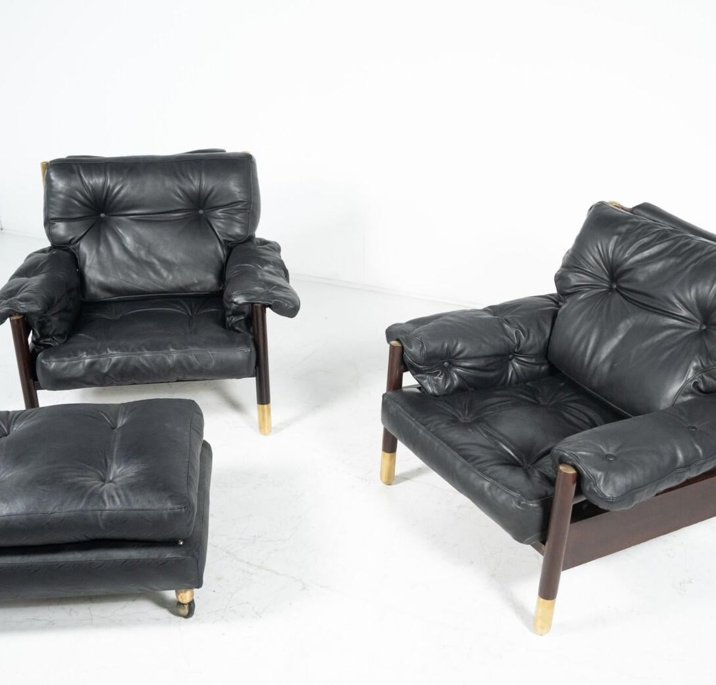 Pair Of “Sella” Armchairs With Ottoman By Carlo De Carli For Sormani, 60s photo Furniture