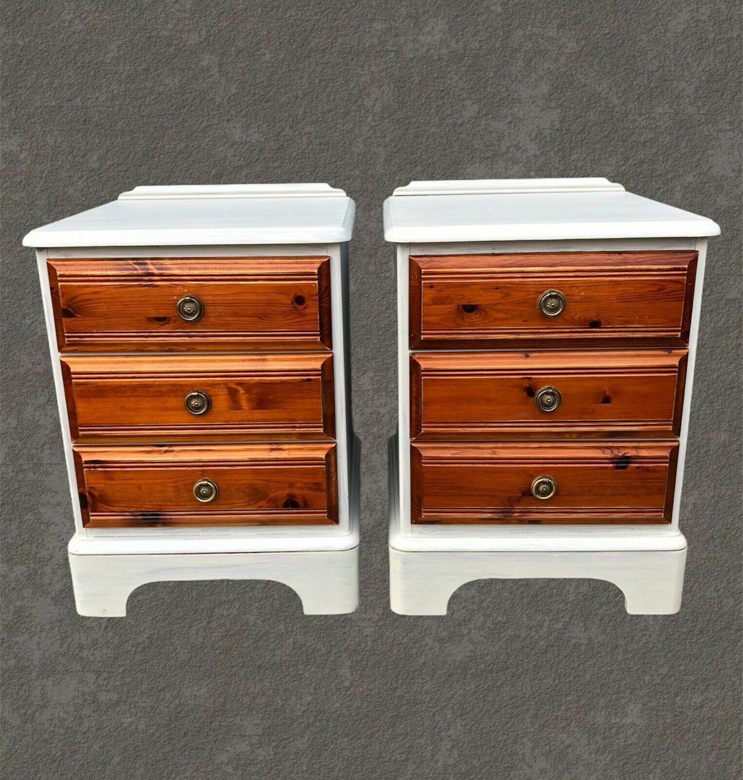 Pair Of Refinished Pine Bedside Chests / Bedside Tables photo vinterior