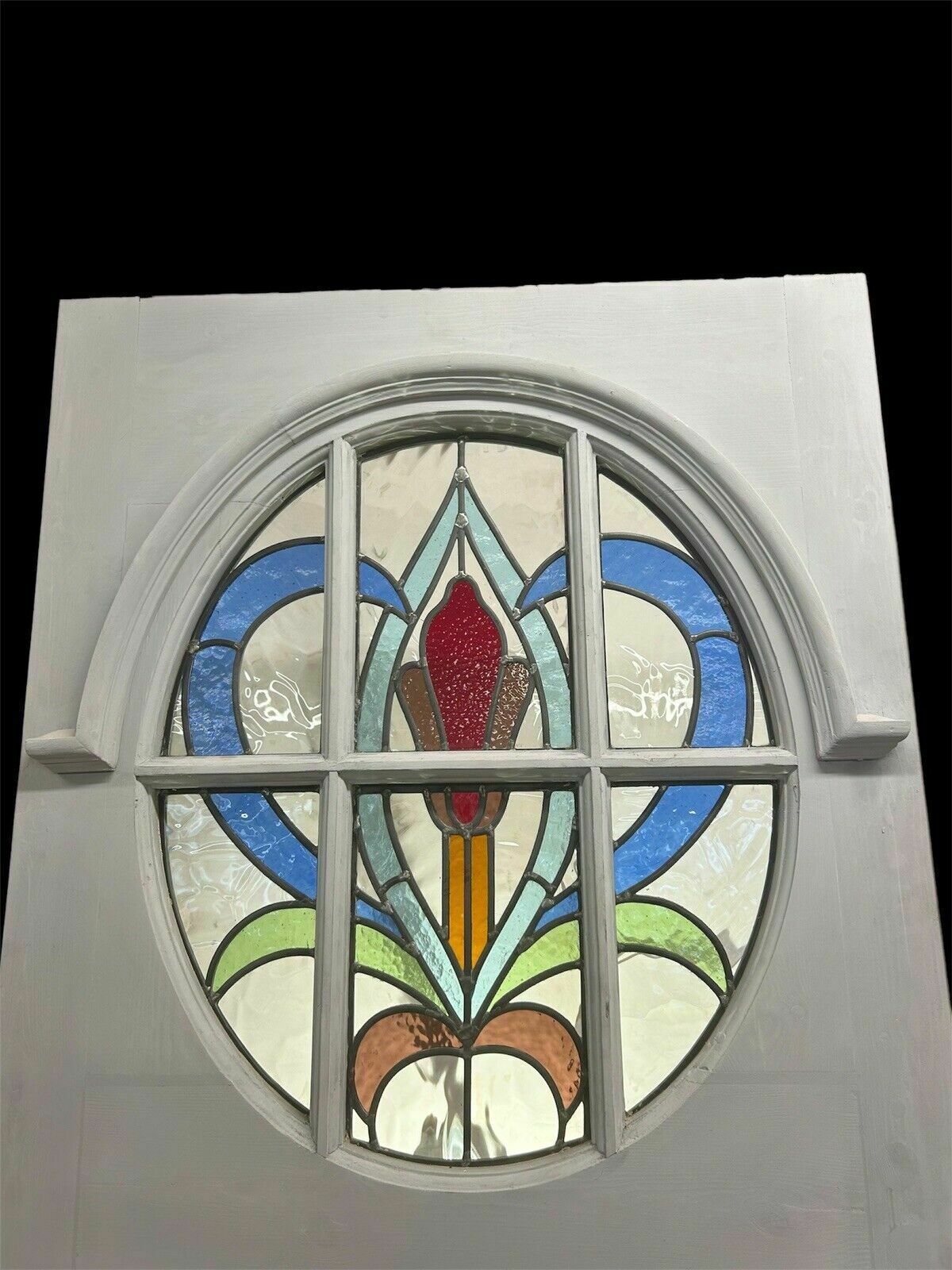 Art Deco Front Door Period Stained Glass Old Reclaimed Antique Lead Wood 20s 30s photo furniture