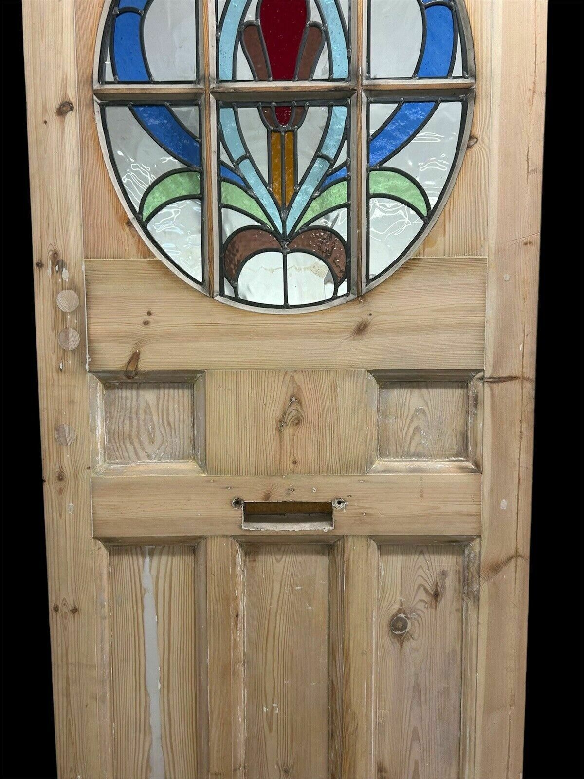 photo for sale Art Deco Front Door Period Stained Glass Old Reclaimed Antique Lead Wood 20s 30s