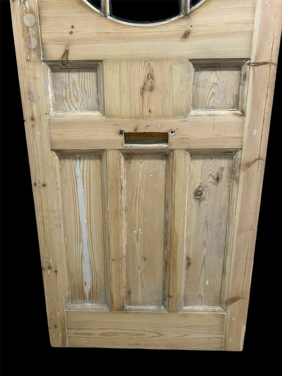 Home Fixtures Art Deco Front Door Period Stained Glass Old Reclaimed Antique Lead Wood 20s 30s photo