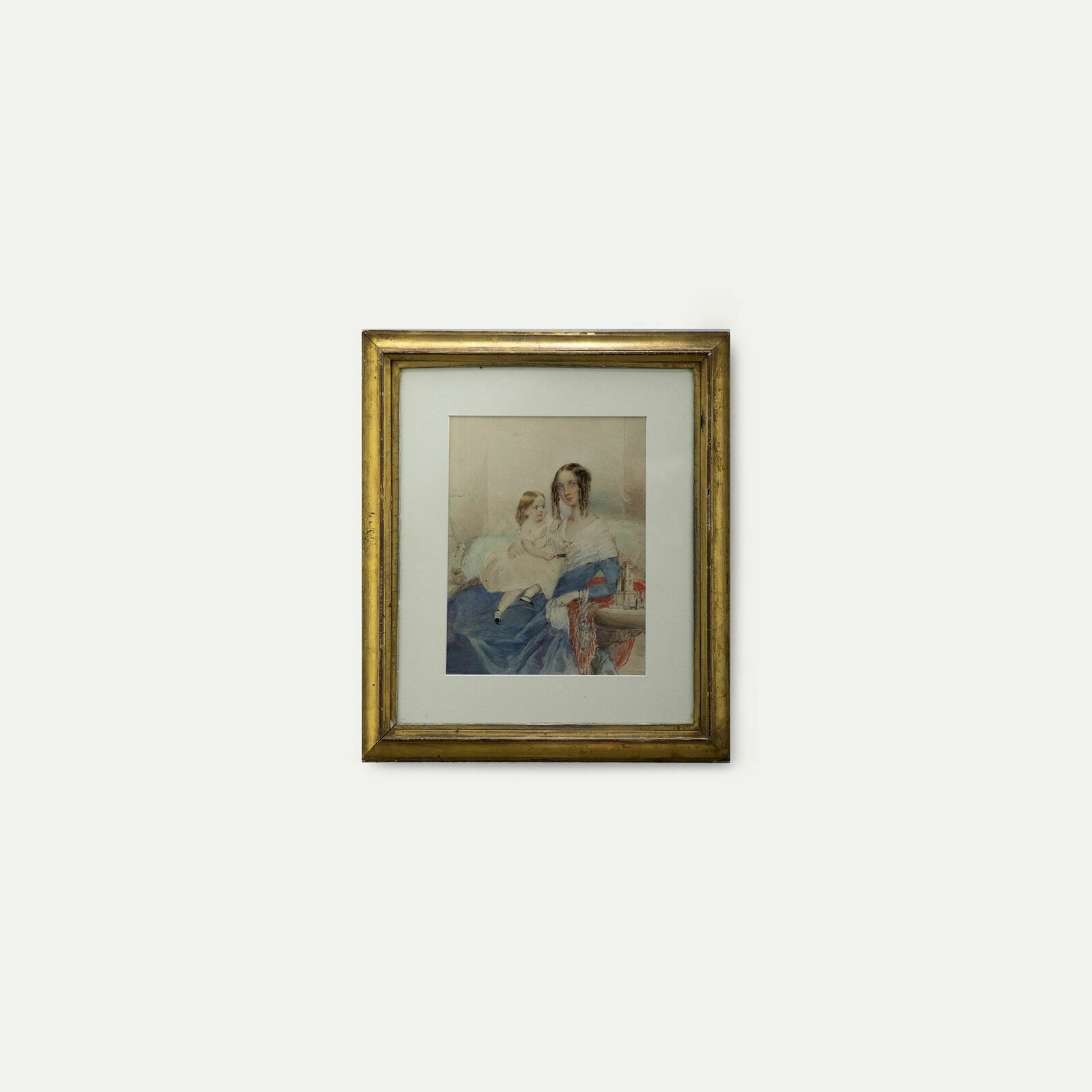 Circle Of George Chinnery   Early 19th Century Watercolour, Mother And Child photo vinterior
