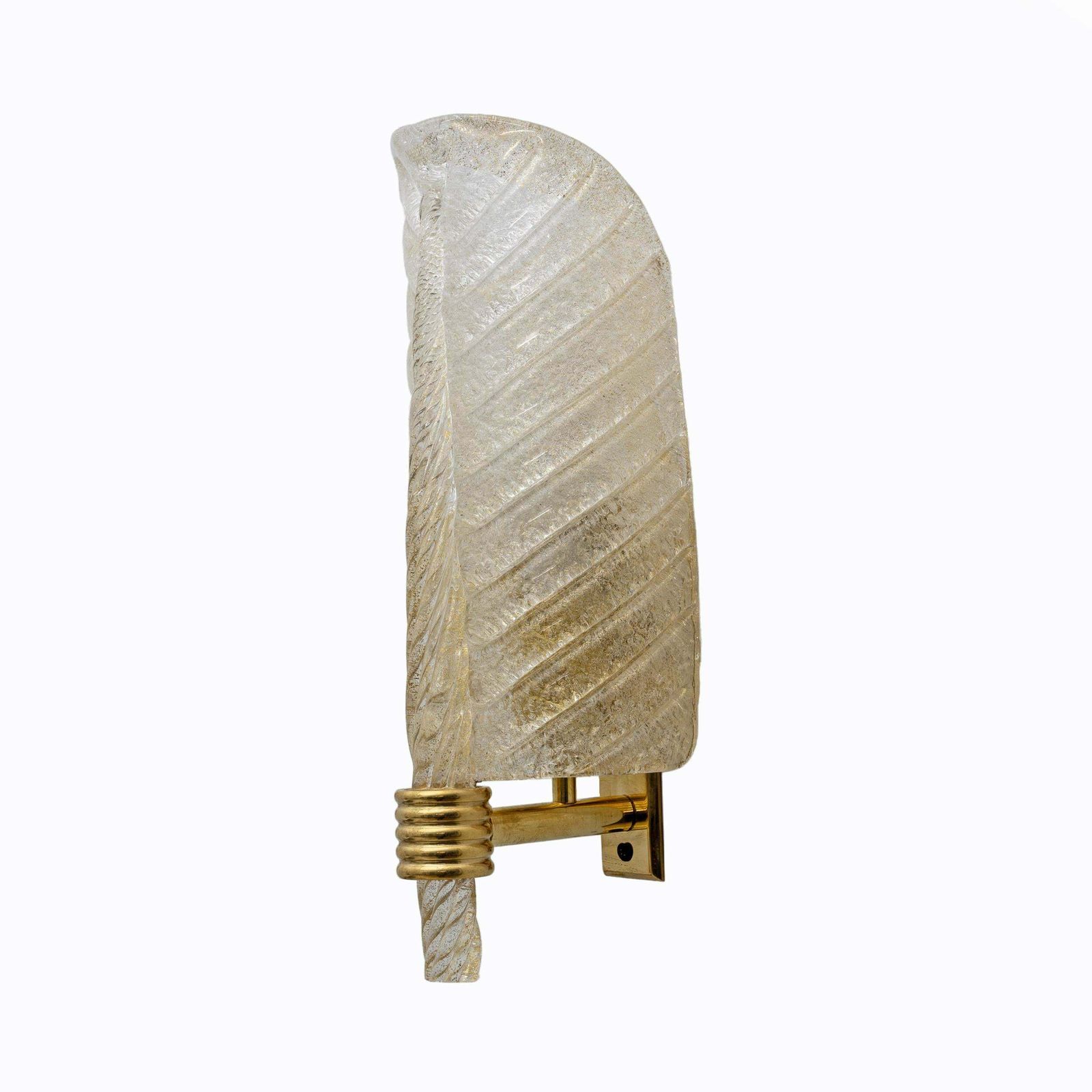 photo furniture Pair Of Barovier & Toso Style Mid Century "Graniglia" Murano Glass Leaf Sconces