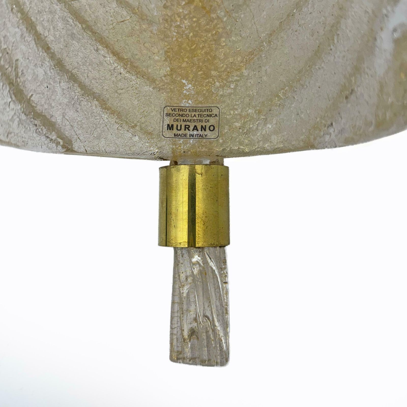 photo for sale Pair Of Barovier & Toso Style Mid Century "Graniglia" Murano Glass Leaf Sconces