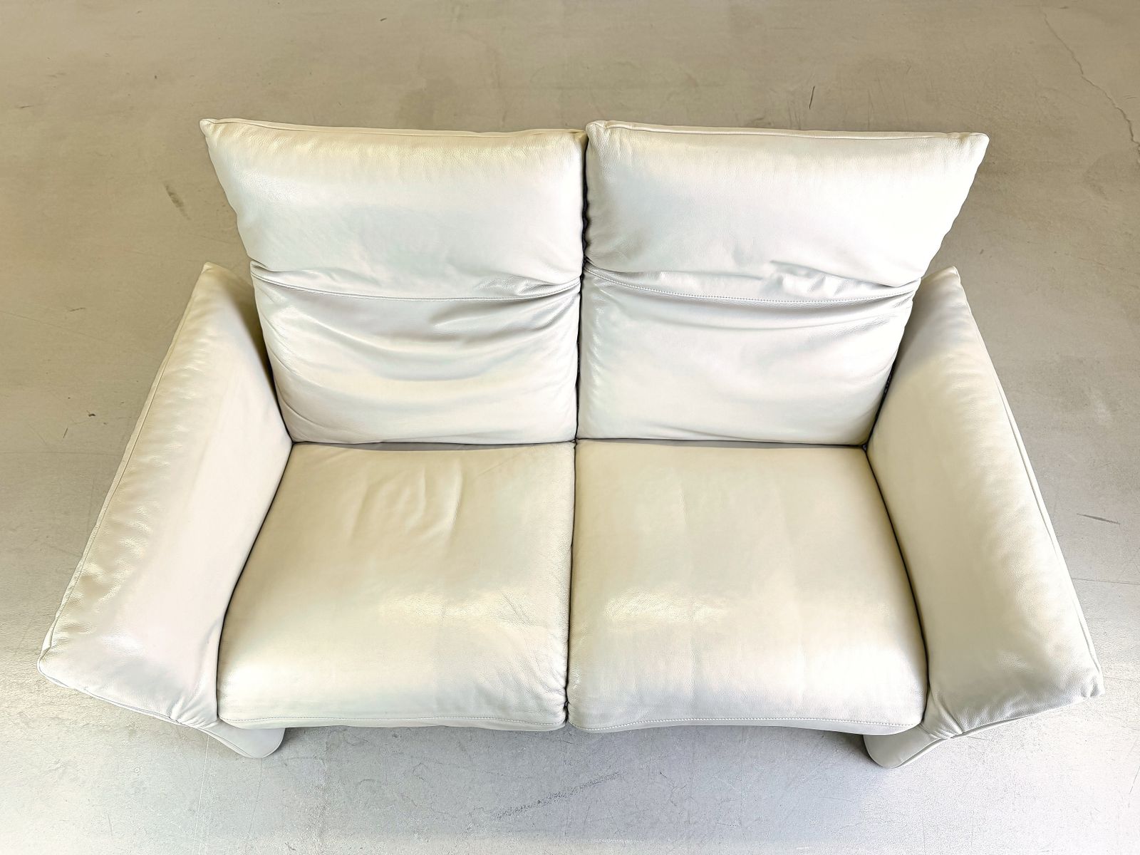 Koinor Sofa Elena Couch Foldable Two Seater Leather White Design photo for sale