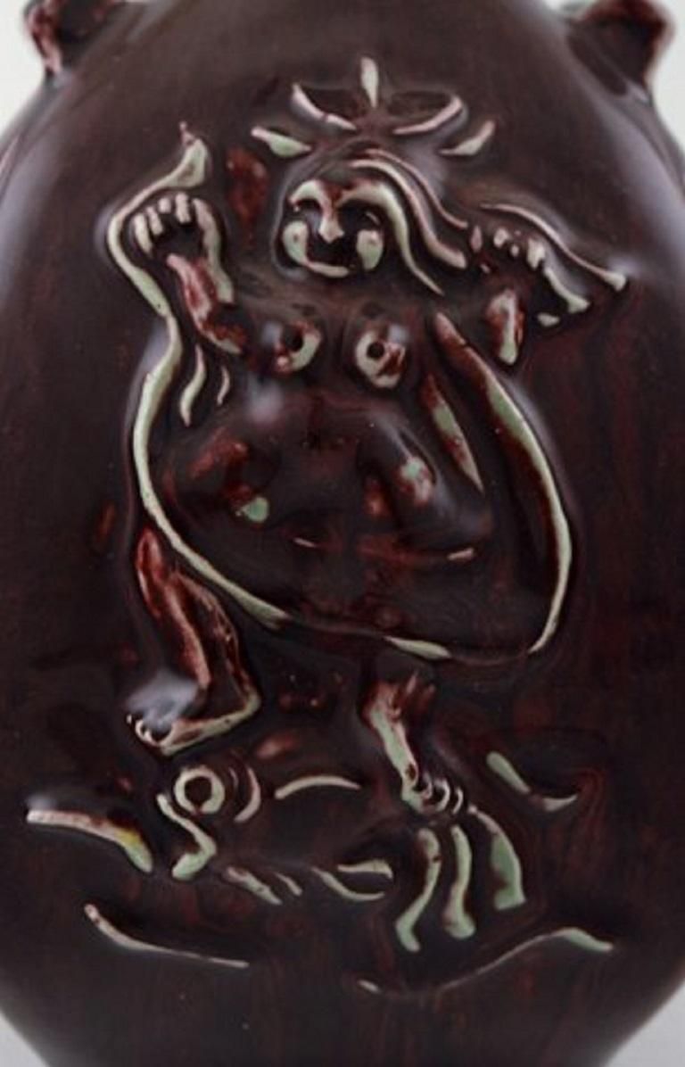 Royal Copenhagen Jais Nielsen Ceramic Vase In Ox Blood Glaze photo Home Decor