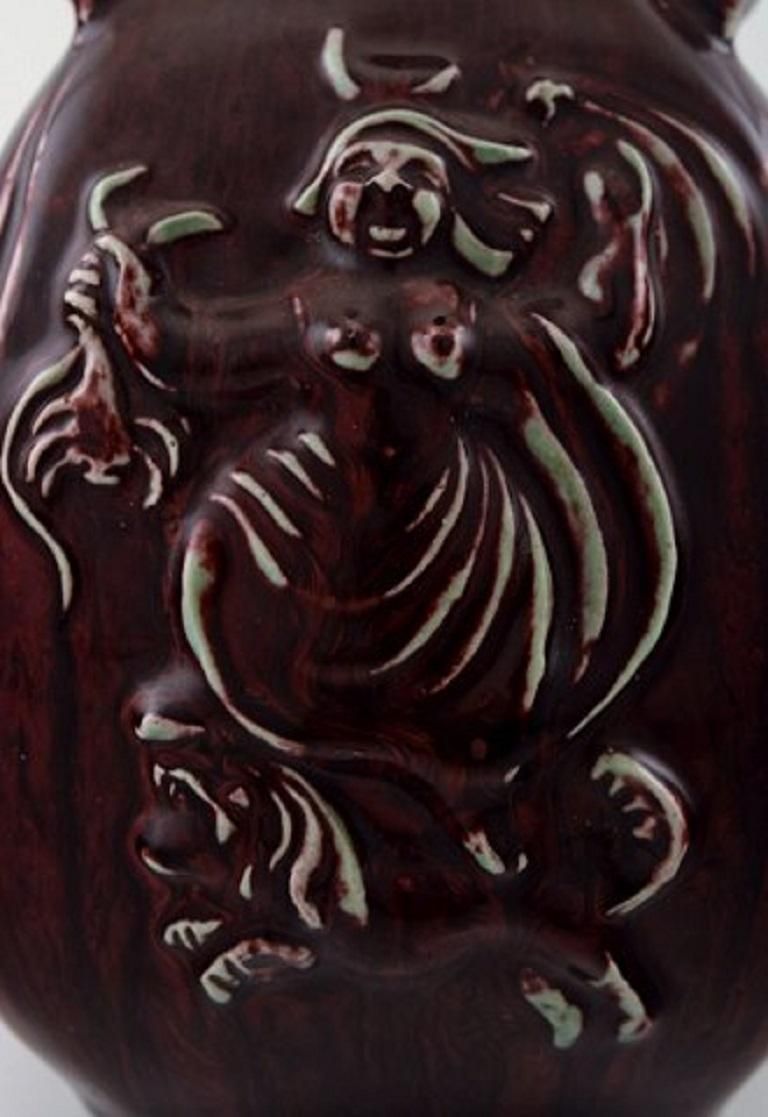 Royal Copenhagen Jais Nielsen Ceramic Vase In Ox Blood Glaze photo 376.0