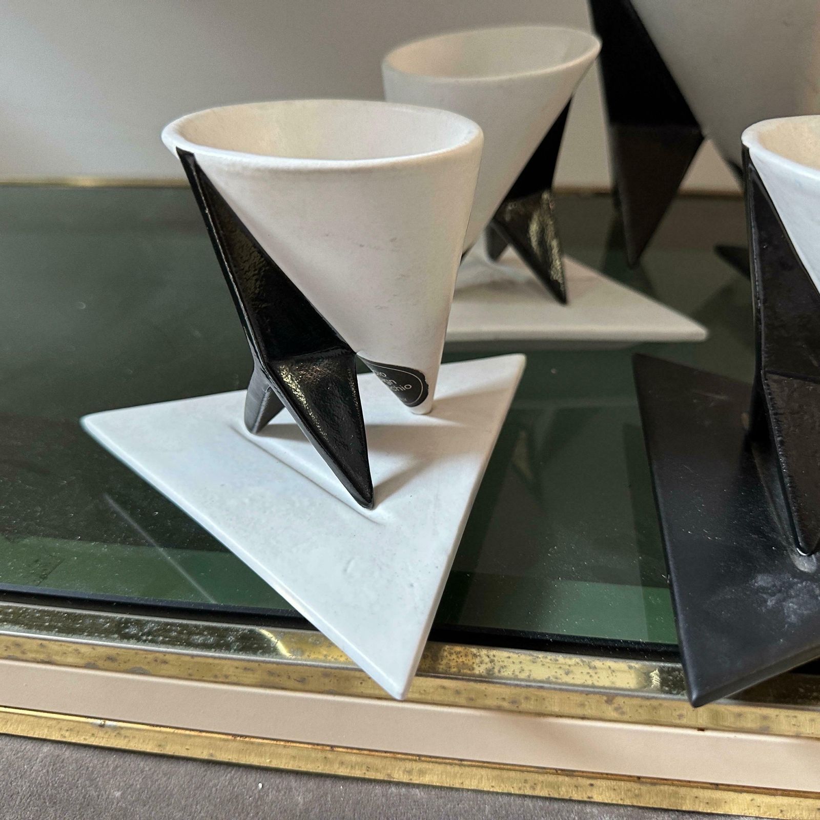 1990s Memphis Milano Style Black And White Coffee Set By Taruschio photo 1275.0