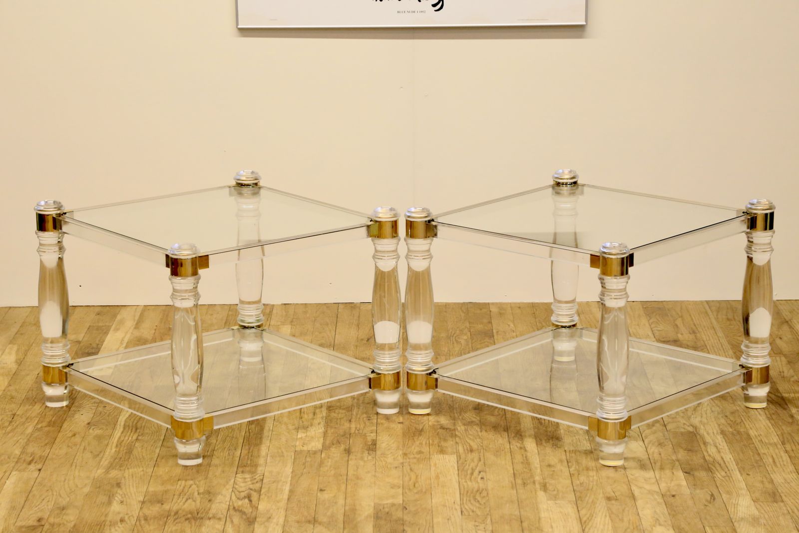 Hollywood Regency Mid Century Modern Dewulf Selection / Belgo Chrome And Glass Side Tables photo 2850.0