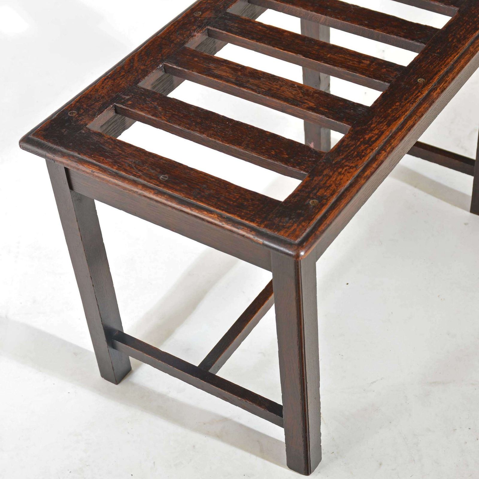 Edwardian Oak Luggage Rack By Waring & Gillow photo furniture