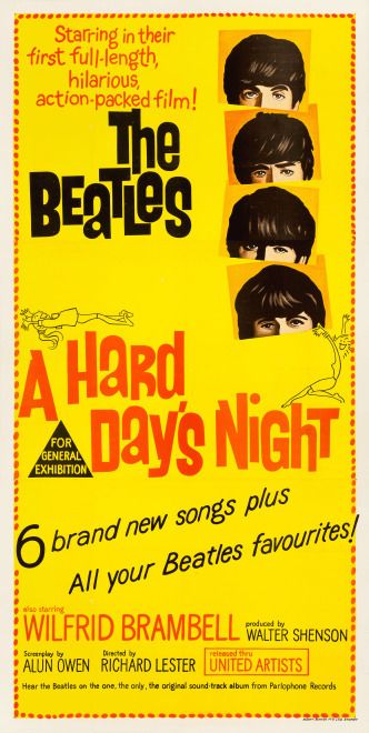 The Beatles 'A Hard Day's Night' Original Vintage Movie Poster, Australian, 1964
