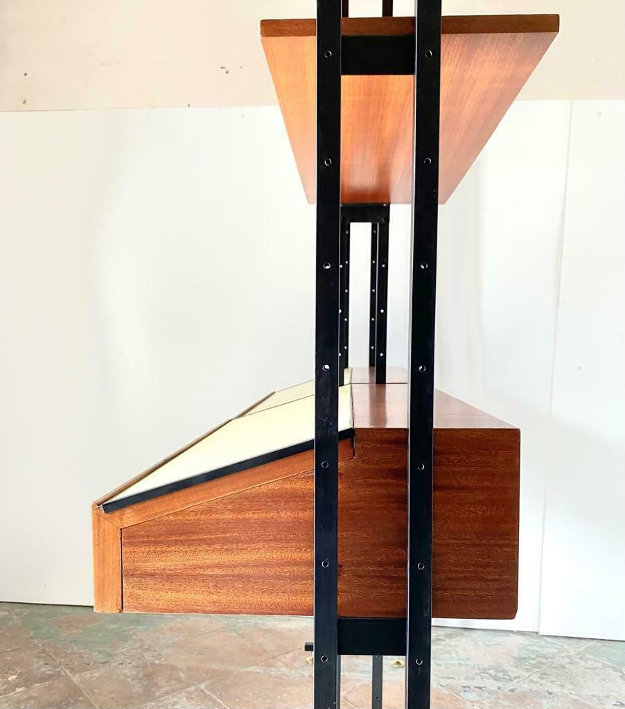Midcentury Italian Modular Bookshelf With Unusual Drawers, Italy photo for sale