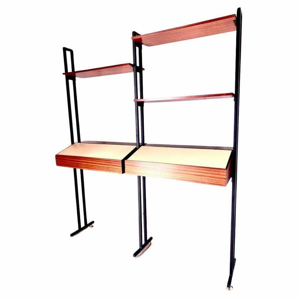 Midcentury Italian Modular Bookshelf With Unusual Drawers, Italy photo 1900.0