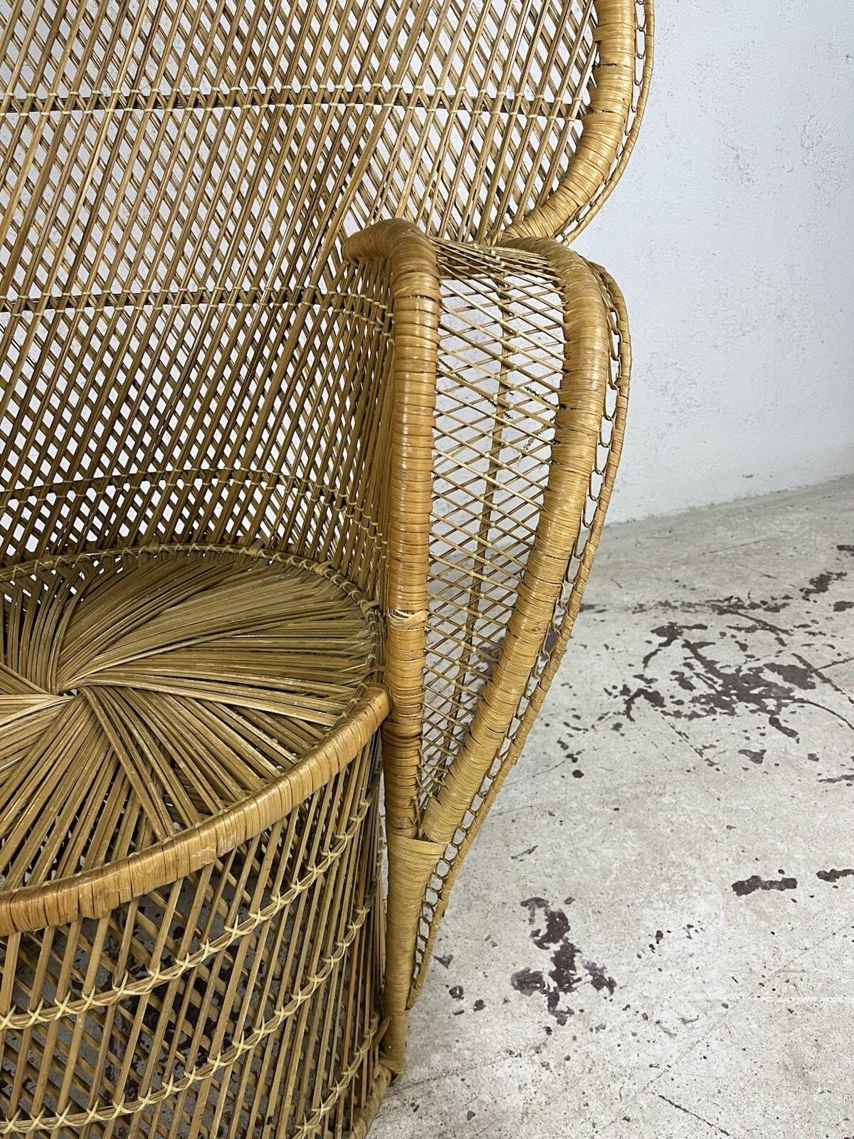 Emanuelle Pavone Wimini Rattan Armchair 1960s Vintage Design photo vintage