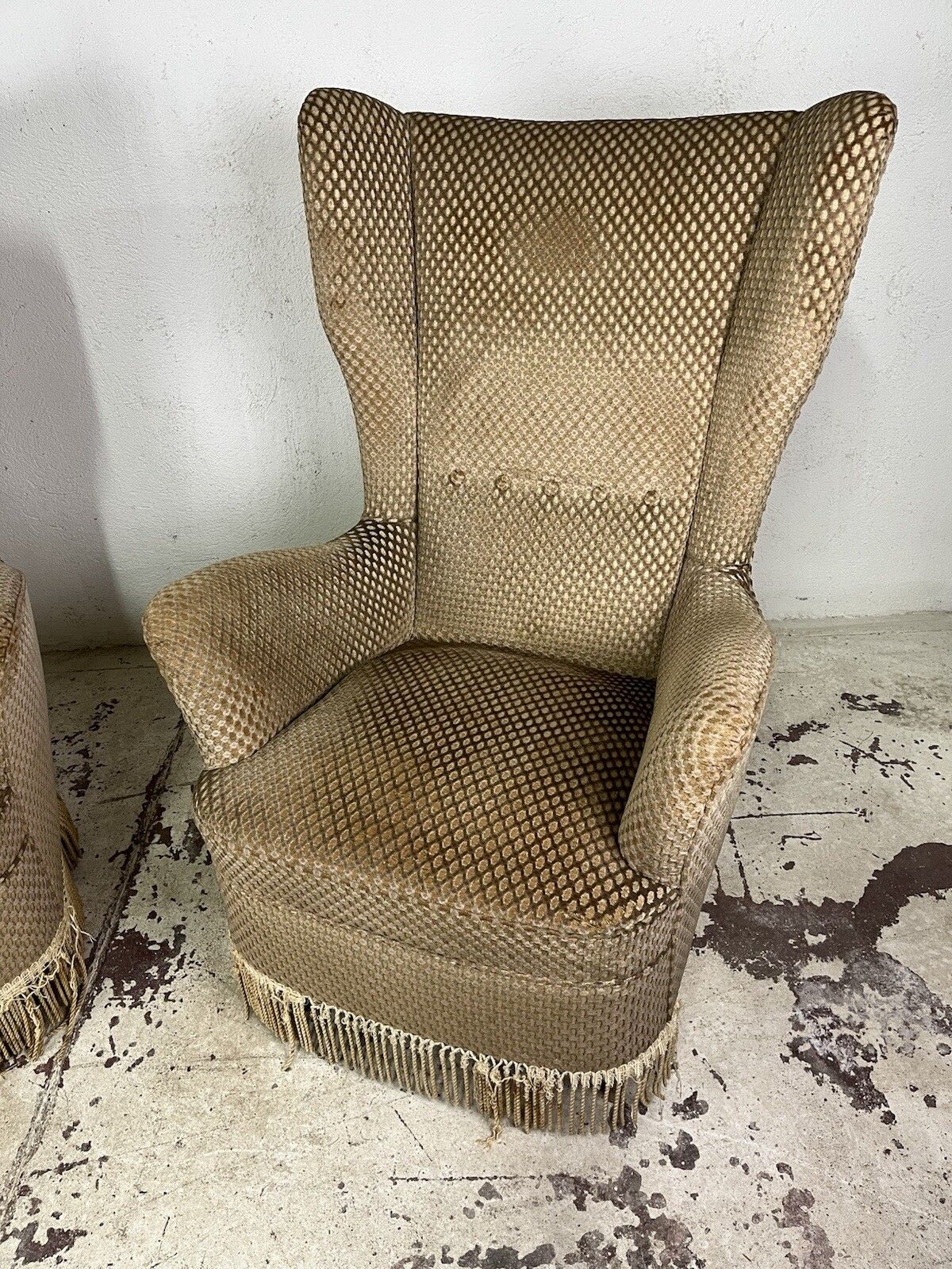 Pair Of Original Fabric Armchairs Gio Ponti 1950’s Vintage Design photo furniture