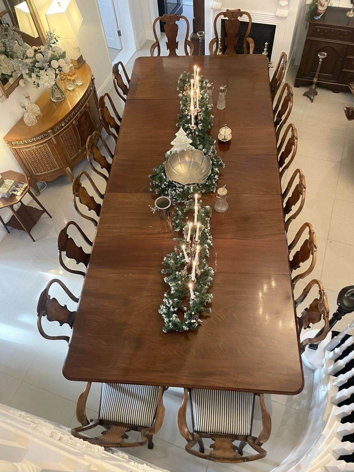 Outstanding Quality Large 16/20 Seater Antique 19th Century Figured Mahogany Dining Table 73 X 176 X 420 Cm photo buy