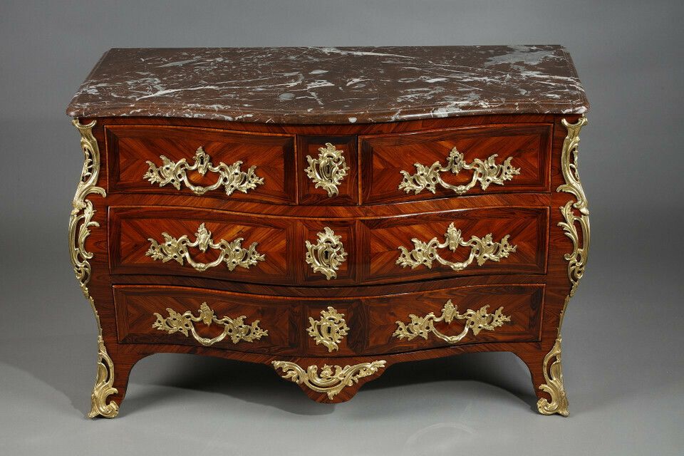 Commode Tombeau In Violet Wood Veneer Stamped With Lapie photo Furniture