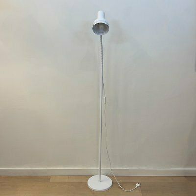 Vintage White Metallic Floor Lamp, 1970s photo for sale
