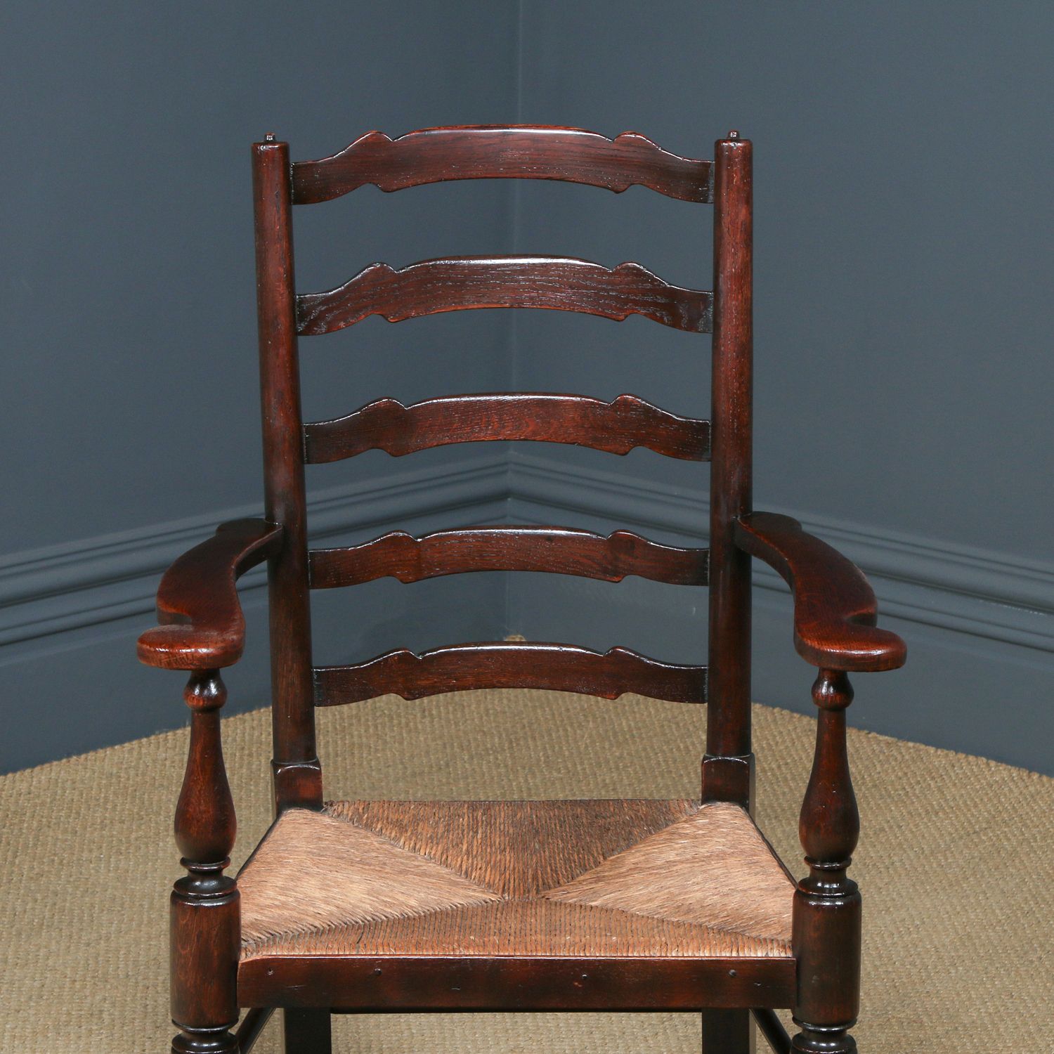 English Large Victorian Ash & Elm Lancashire Spindle Back Country Farmhouse Kitchen Dining Armchair / Chair (Circa 1890) photo furniture