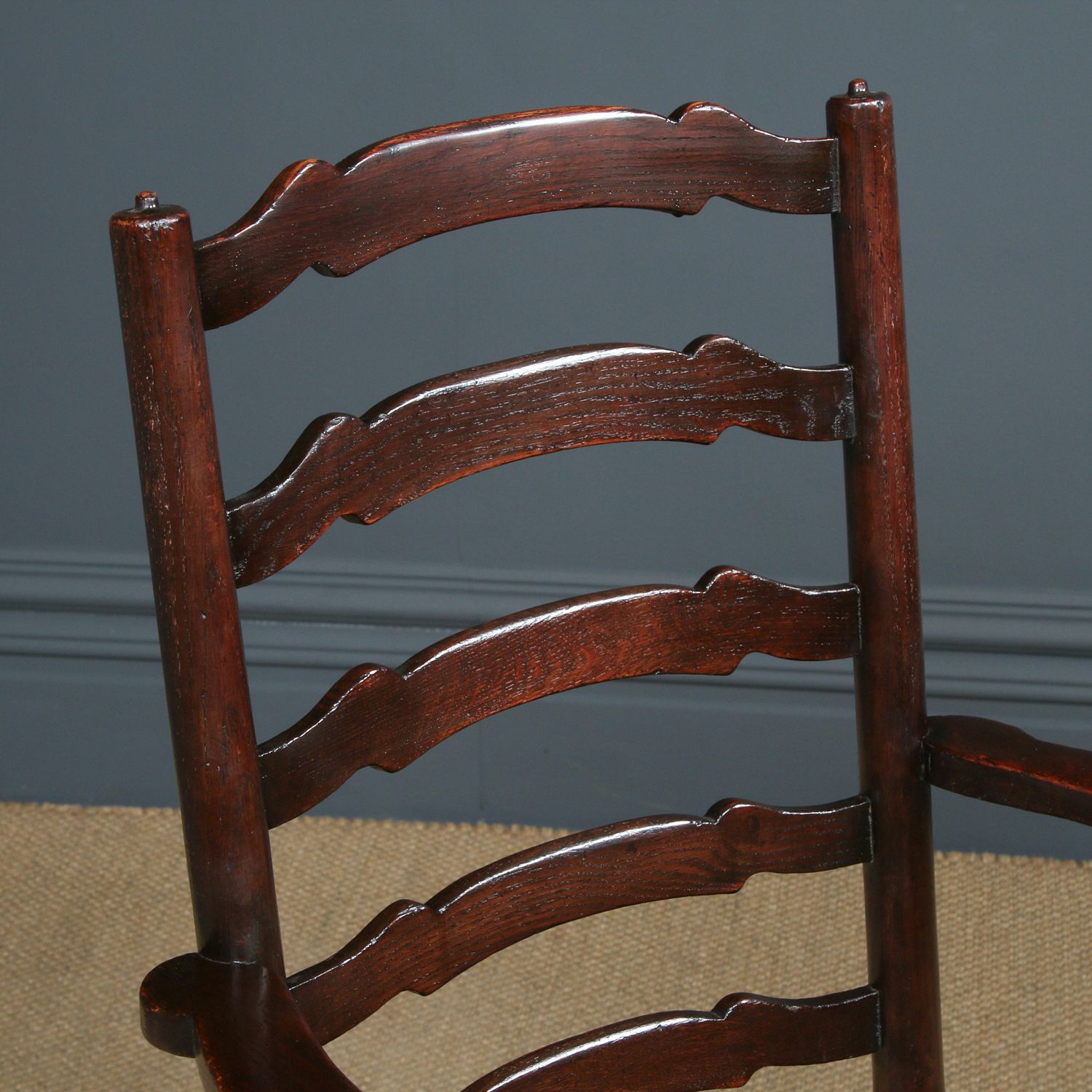 English Large Victorian Ash & Elm Lancashire Spindle Back Country Farmhouse Kitchen Dining Armchair / Chair (Circa 1890) photo vinterior