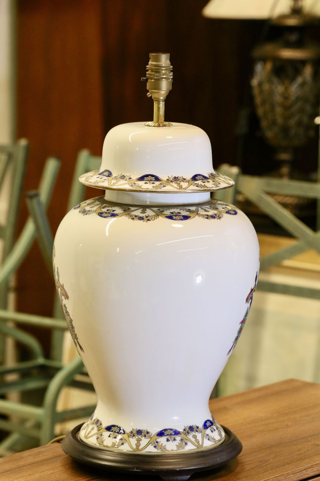 Lighting Antique Chinese Porcelain Lamp With Armorial Design   51cm Height photo