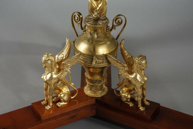 photo buy Large Empire Style Pedestal Table In Mahogany And Mahogany Veneer