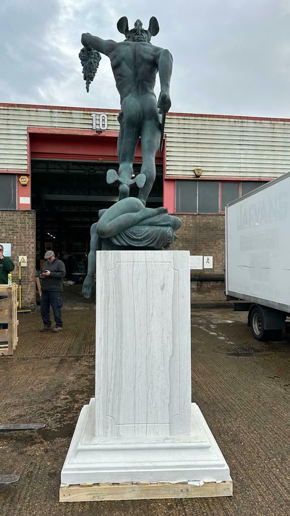 37500.0 Bronze Perseus Medusa Statue, Sat On A Marble Base photo