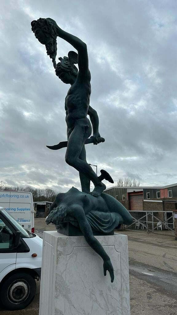 photo buy Bronze Perseus Medusa Statue, Sat On A Marble Base