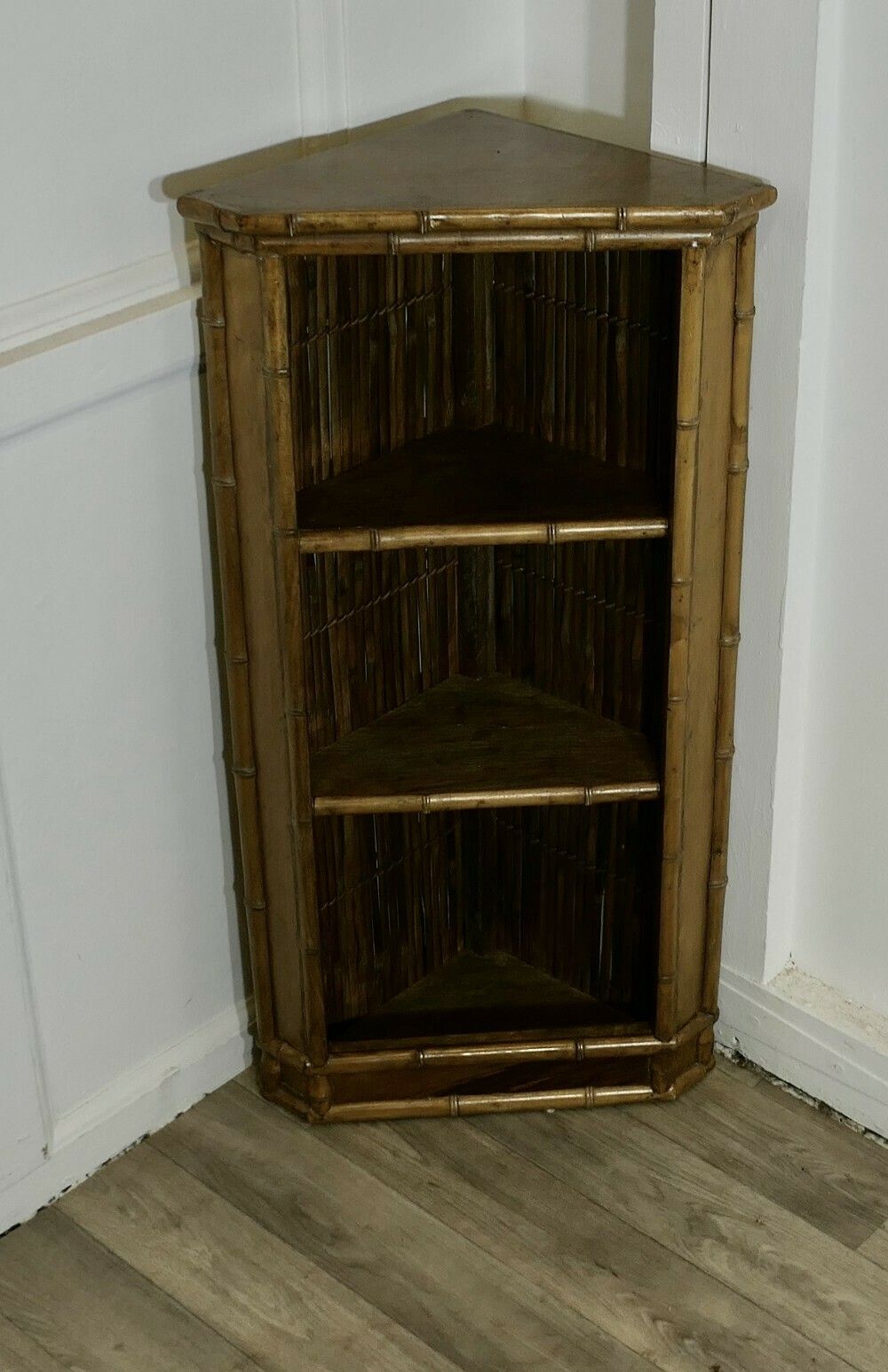 Victorian Bamboo Corner Unit With Open Shelves photo furniture