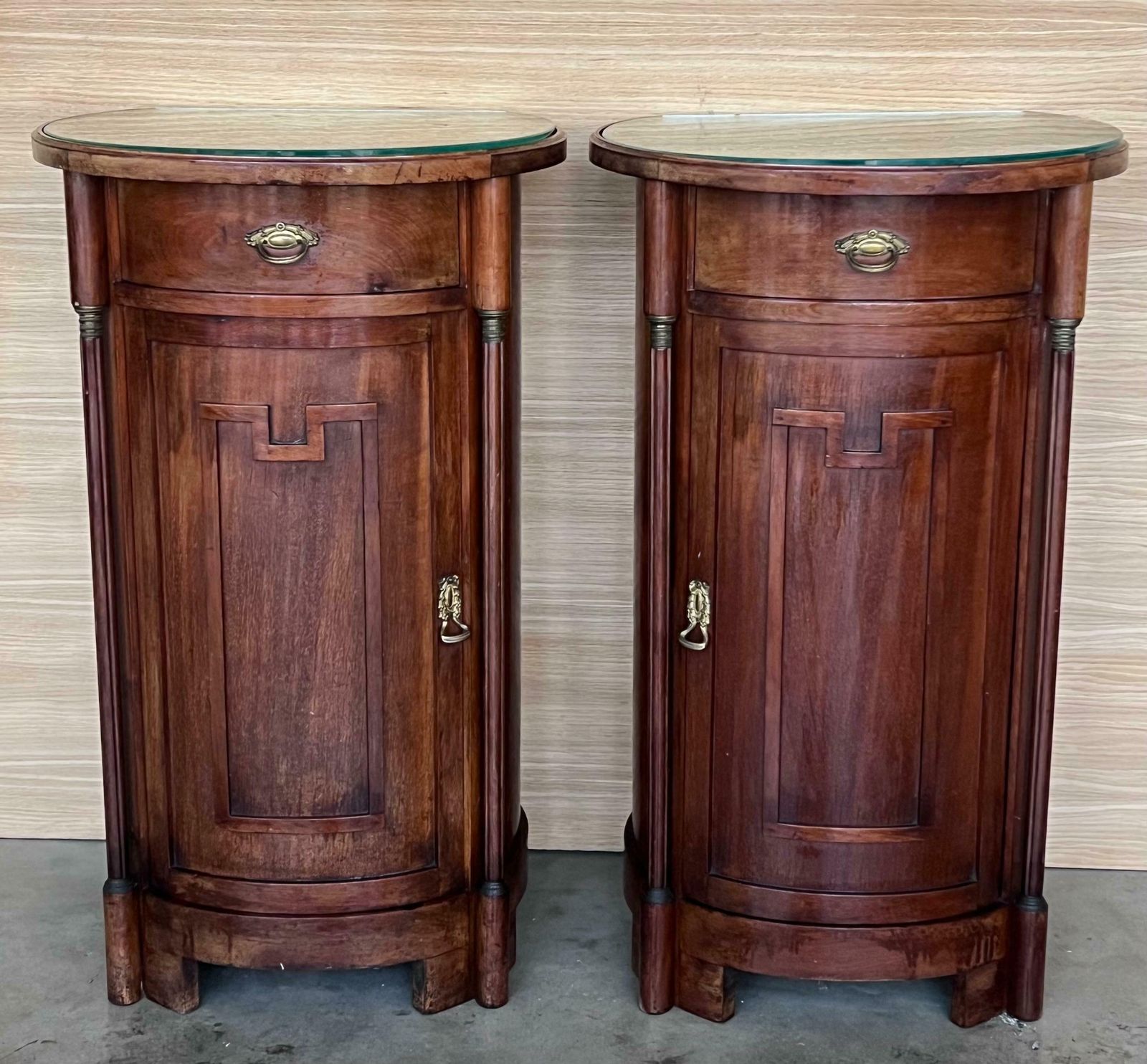 1890 Biedermeier Style Drum Tables With Drawer And Door photo buy