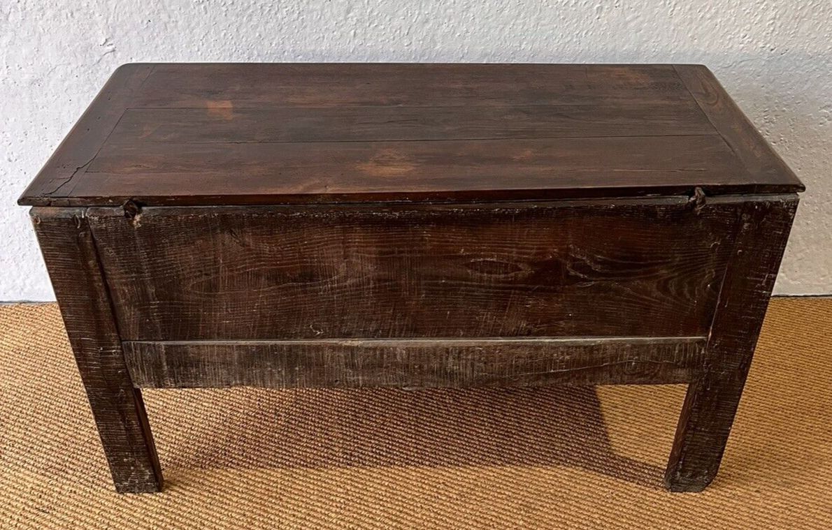 photo for sale Antique 18th C French Louis XV Fruitwood Coffer Storage Chest Trunk Side Table