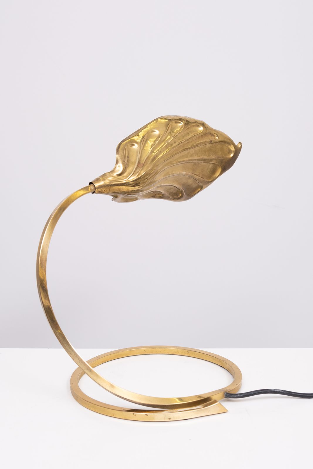 Pair Brass Leaf Table Lamps Design By Carlo Giorgi & Tommaso Barbi 1970s photo furniture