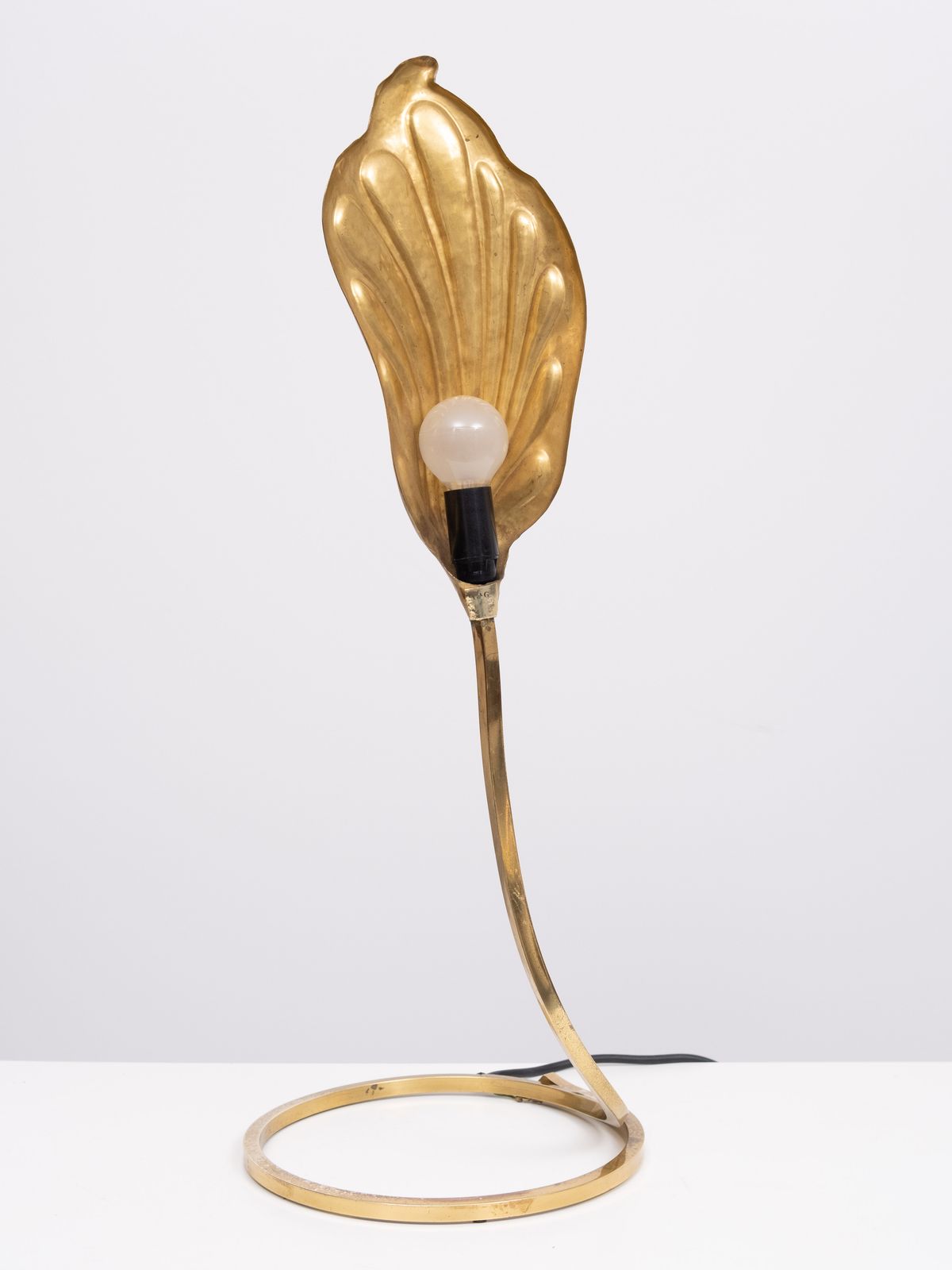 Pair Brass Leaf Table Lamps Design By Carlo Giorgi & Tommaso Barbi 1970s photo Lighting