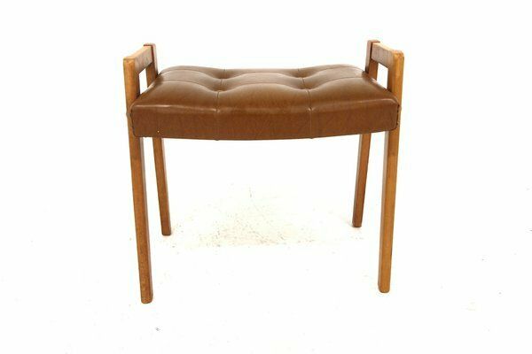 Scandinavian Ottoman In Leatherette, Sweden, 1950 photo for sale