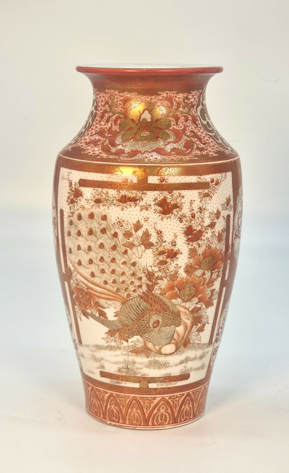 A Large Pair Of Japanese Hand Painted Kutani Porcelain Vases, Circa 1890 photo buy