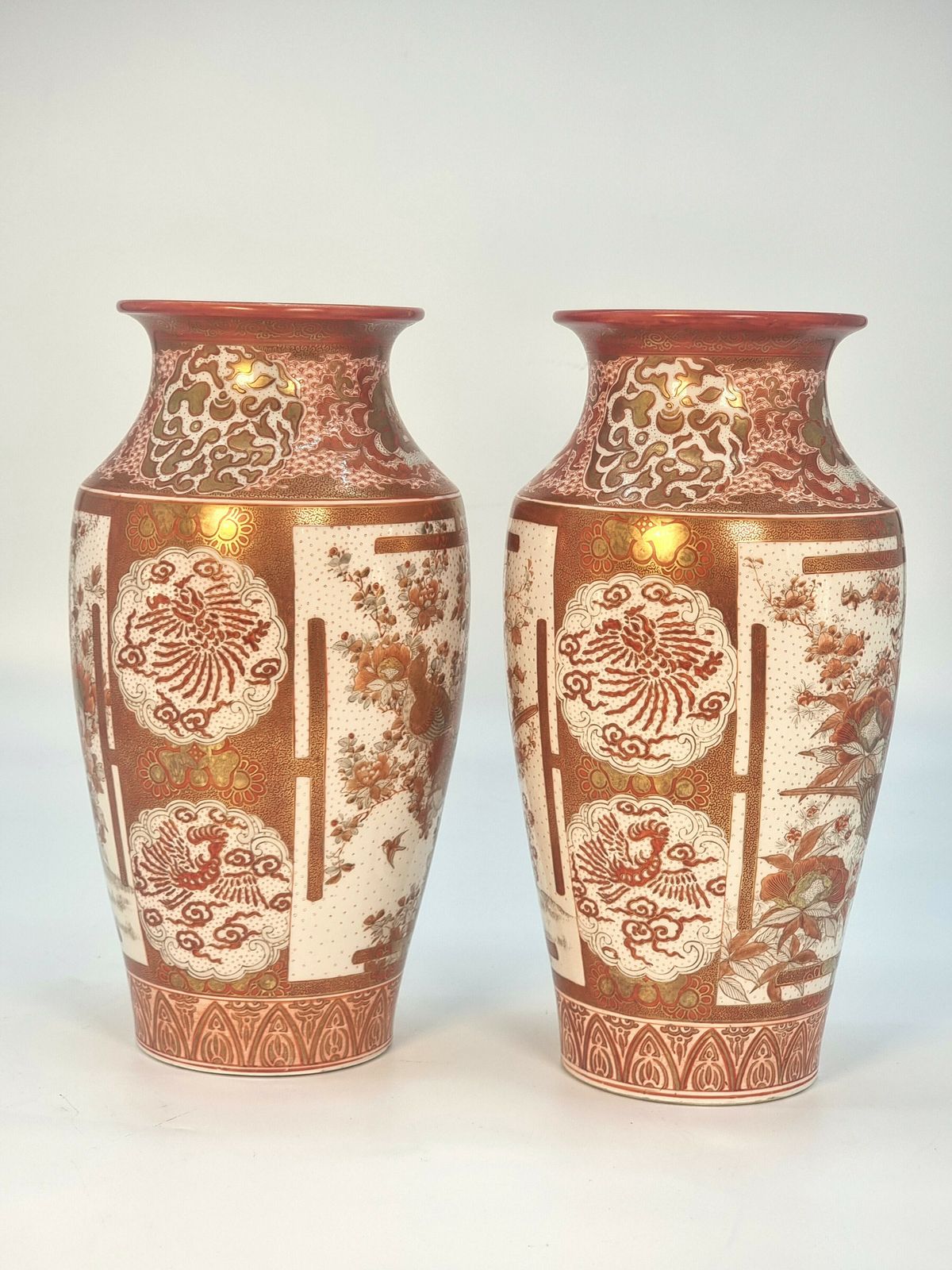 Home Decor A Large Pair Of Japanese Hand Painted Kutani Porcelain Vases, Circa 1890 photo