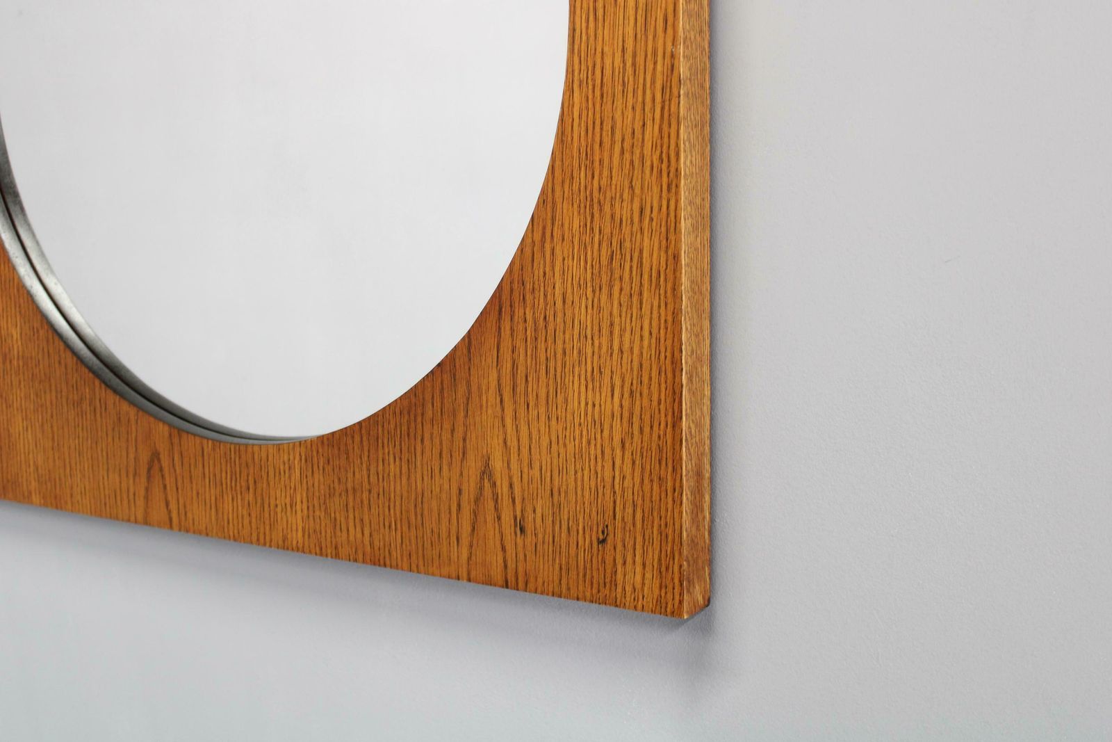 1970s Pair Of Oak Large Square Mirrors, Czechoslovakia photo buy