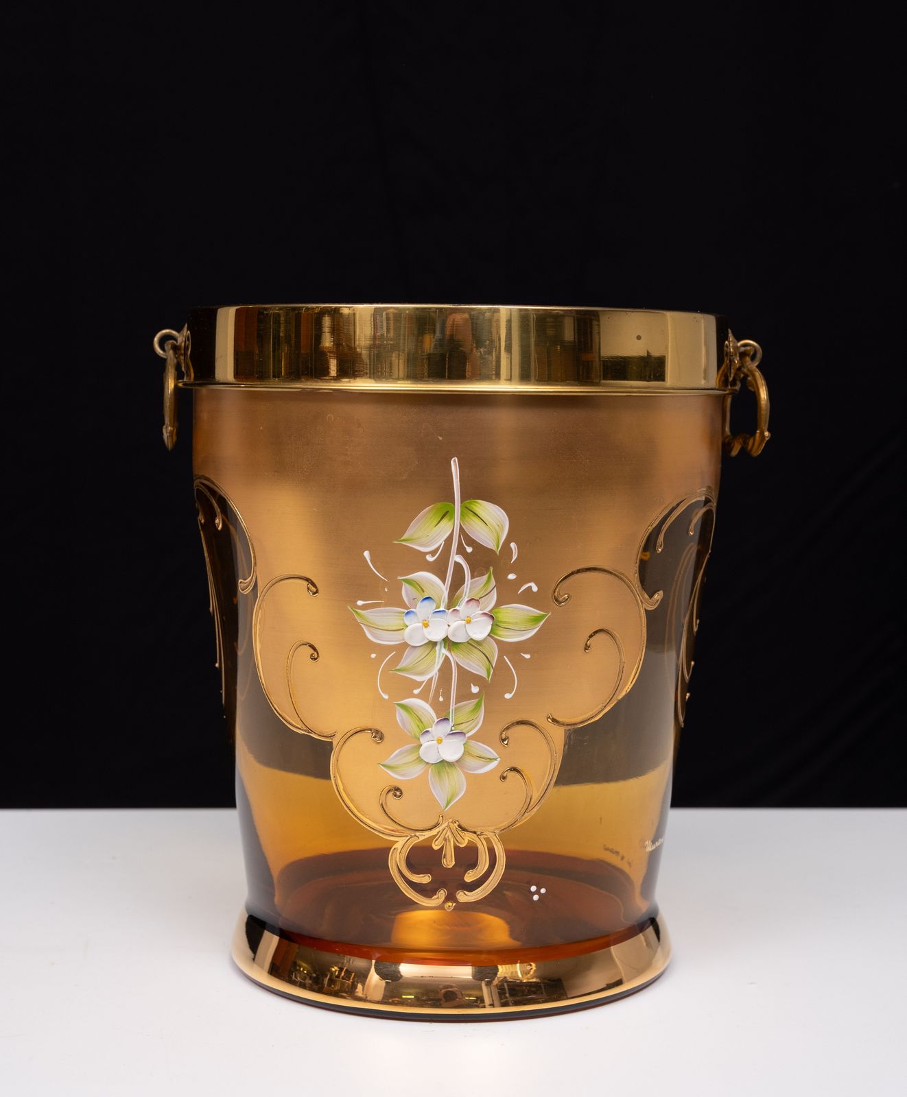 photo furniture Murano Gold Decorated Glass Ice Bucket