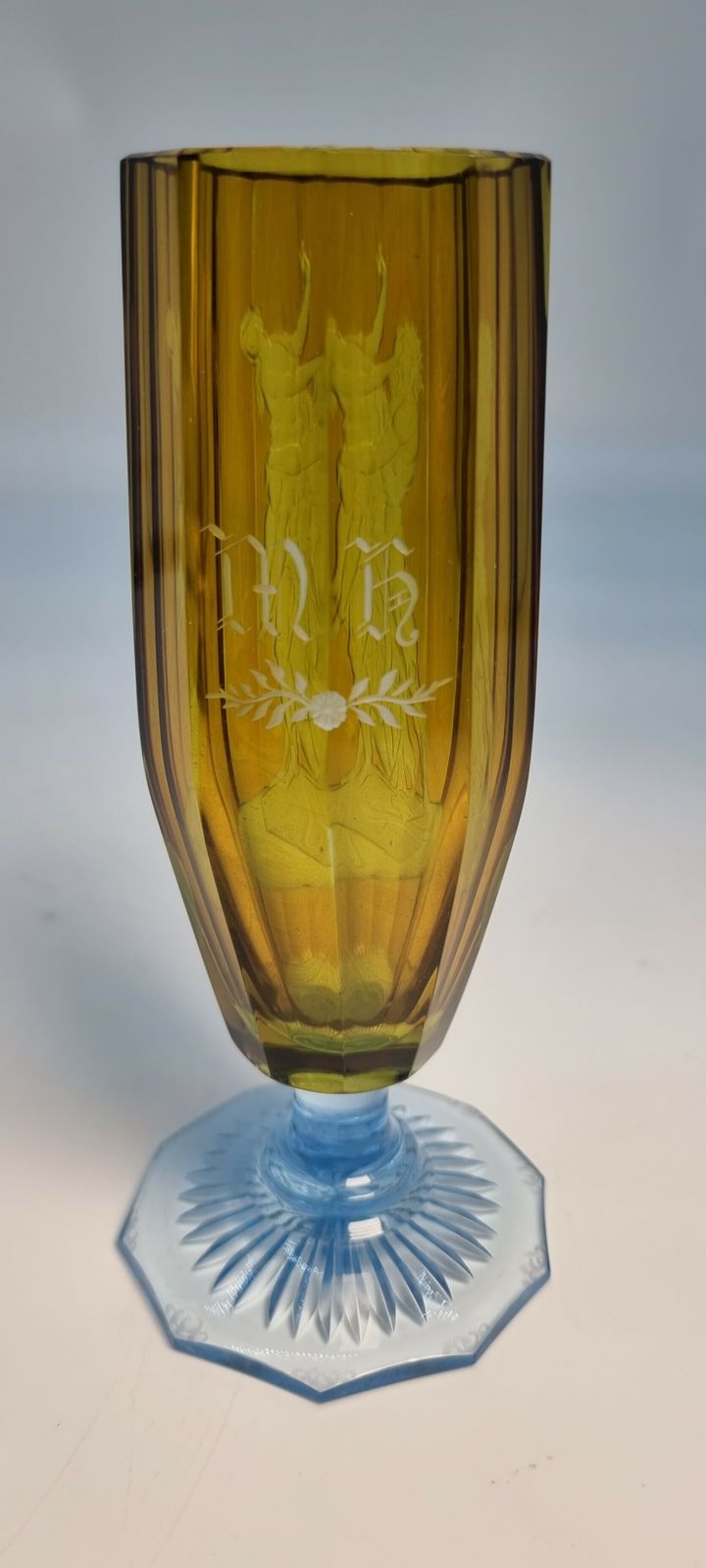 19th Century English Intaglio Engraved Stemmed Goblet, Circa 1880 photo 950.0