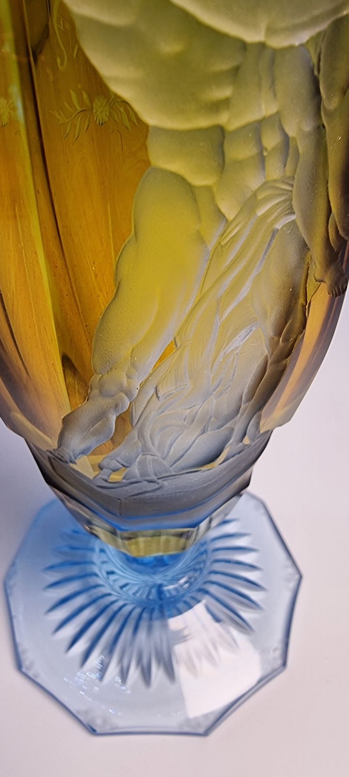 photo for sale 19th Century English Intaglio Engraved Stemmed Goblet, Circa 1880