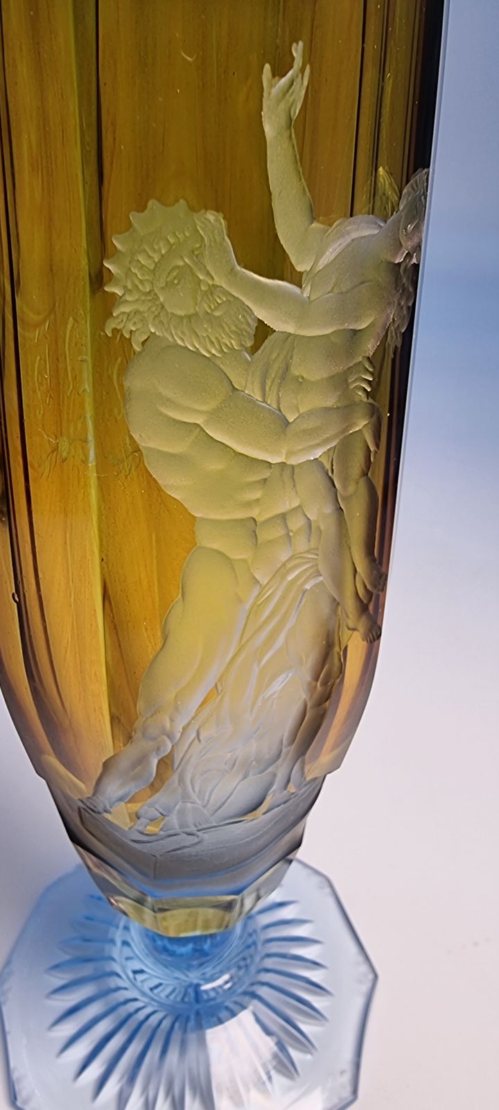 950.0 19th Century English Intaglio Engraved Stemmed Goblet, Circa 1880 photo