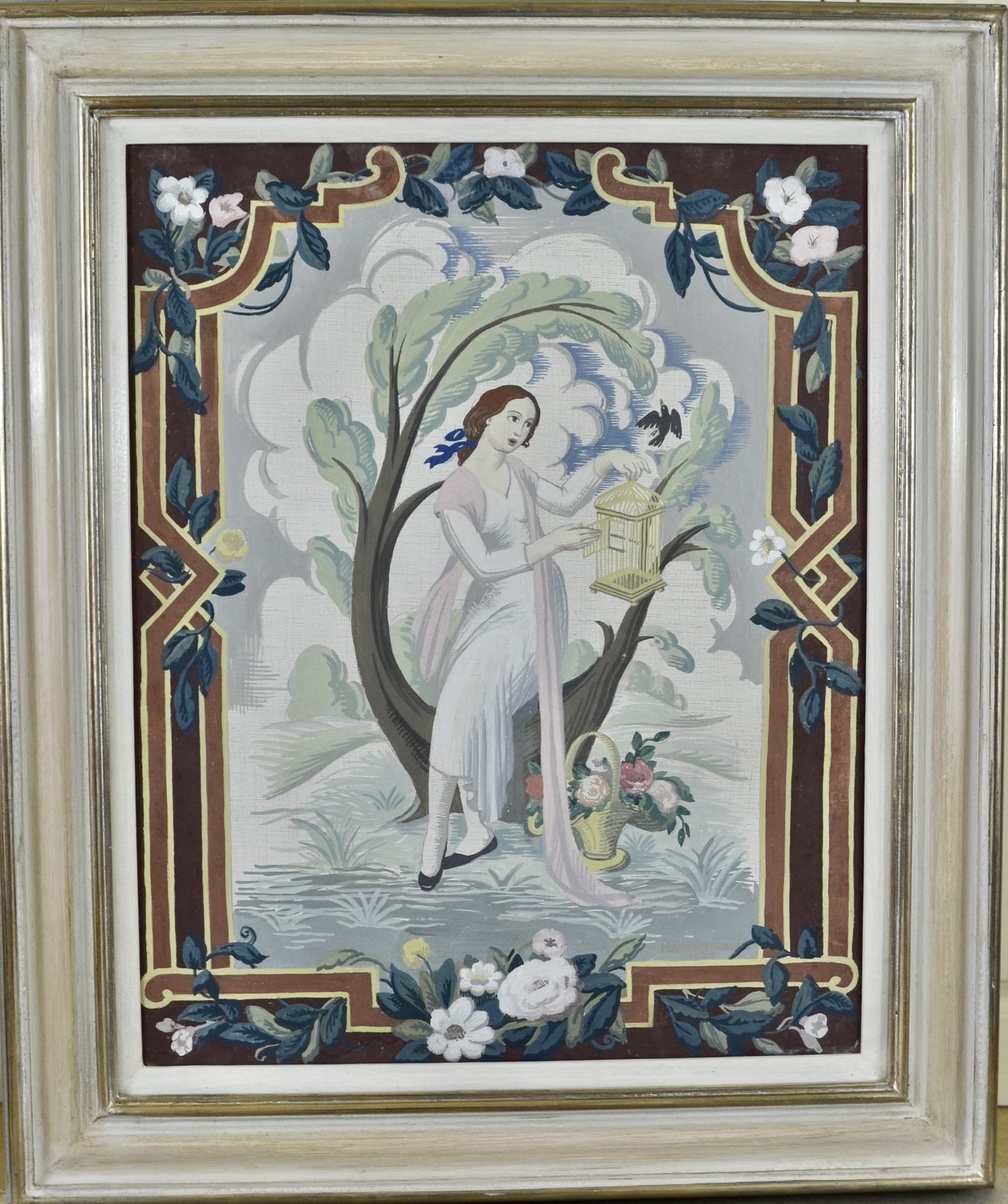 photo for sale Mary Adshead   Music & Song   A Pair Of 1920s Tempera Paintings