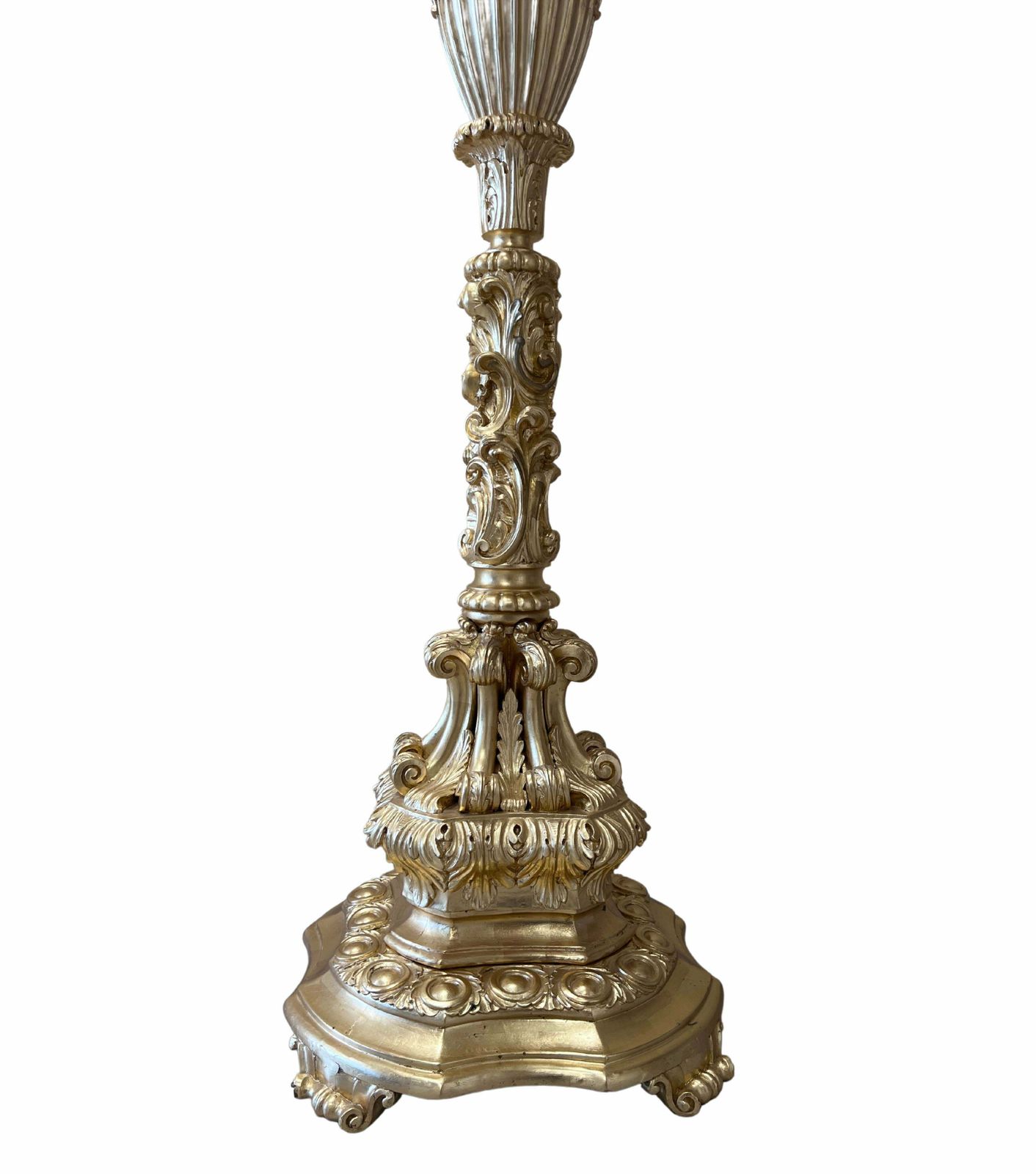 Pair Of Monumental Carved Wood Candelabra photo Home Decor