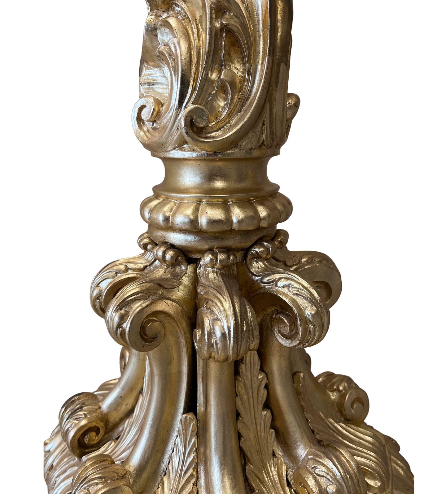 Pair Of Monumental Carved Wood Candelabra photo vinterior