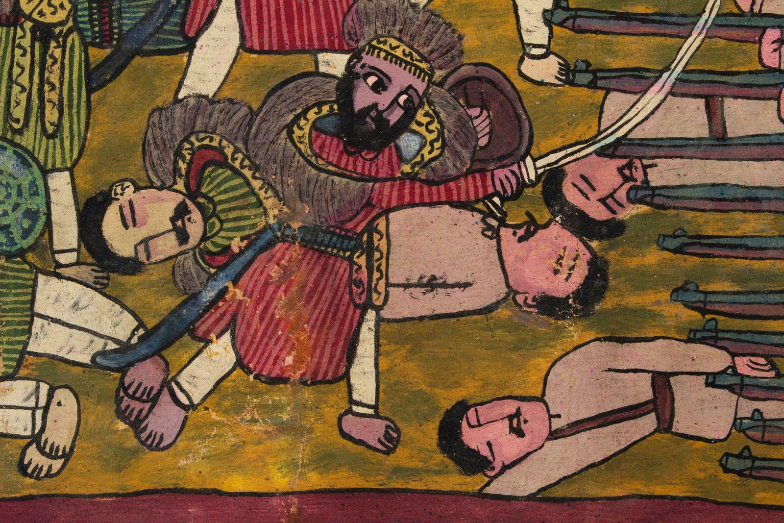 Naive Ethiopian Painting The First Italo Ethiopian War, 1970s photo buy