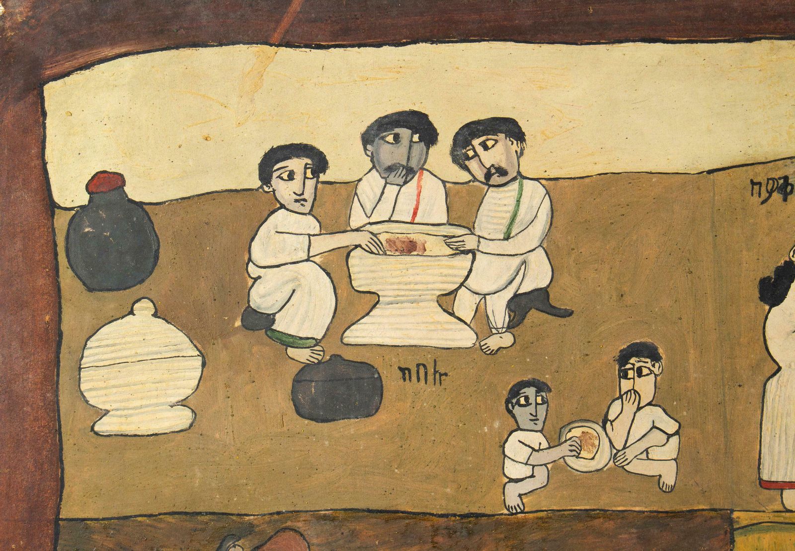 Naive Ethiopian Genre Painting, 1970s photo furniture